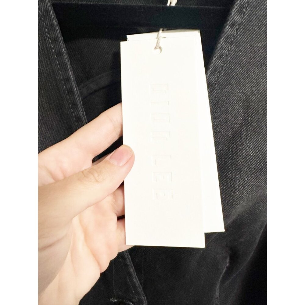 Dion Lee Rigid Denim Waistcoat Vest Sleeveless V Neck Button Front Black Size 12 - Picture 5 of 6